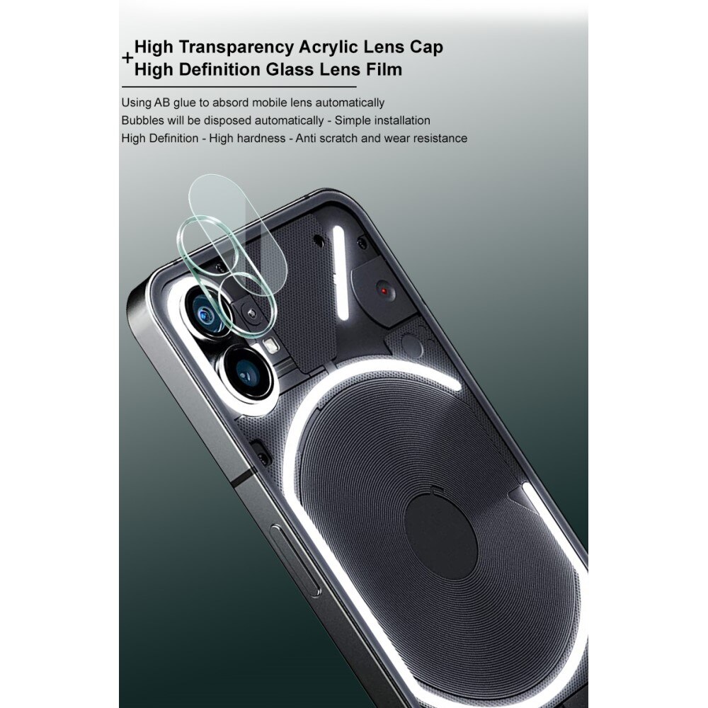 Cubre objetivo de cristal templado de 0,2mm Nothing Phone 1 Transparente