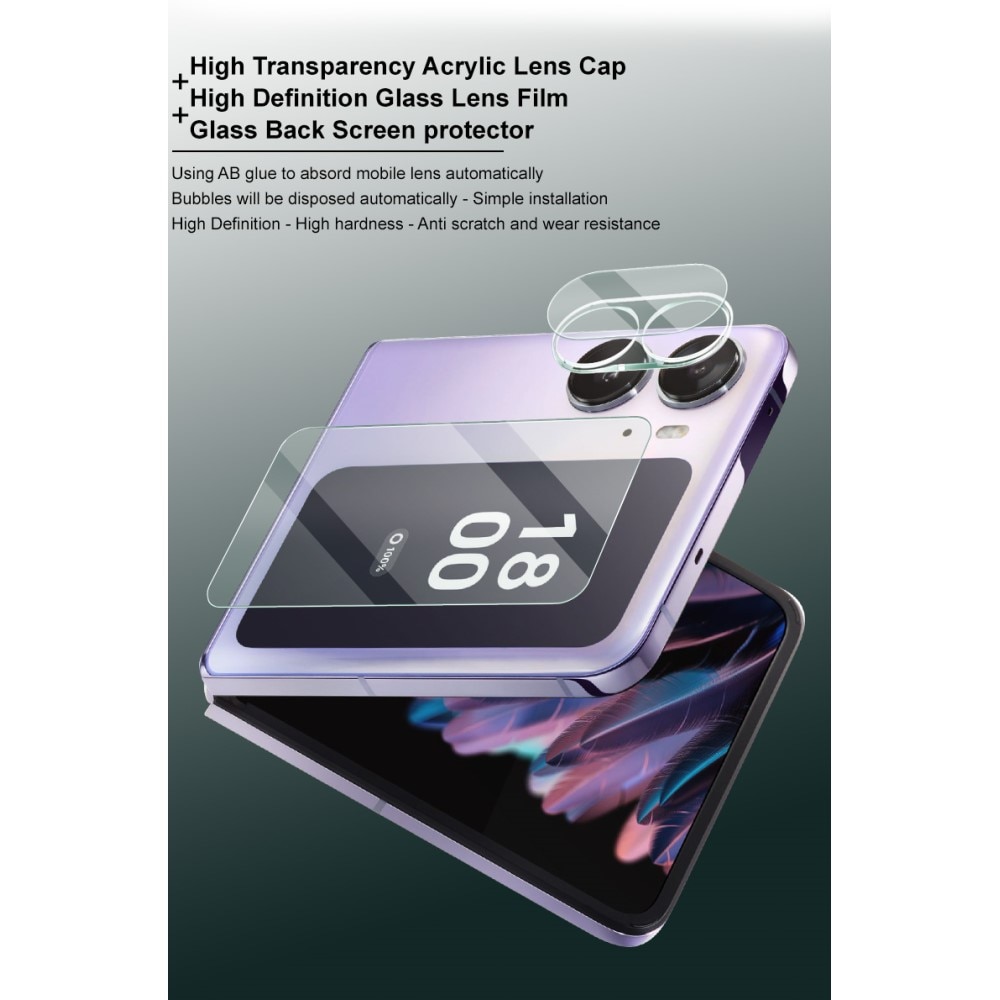 Protector Pantalla Exterior y Cubre objetivo Oppo Find N2 Flip Transparente