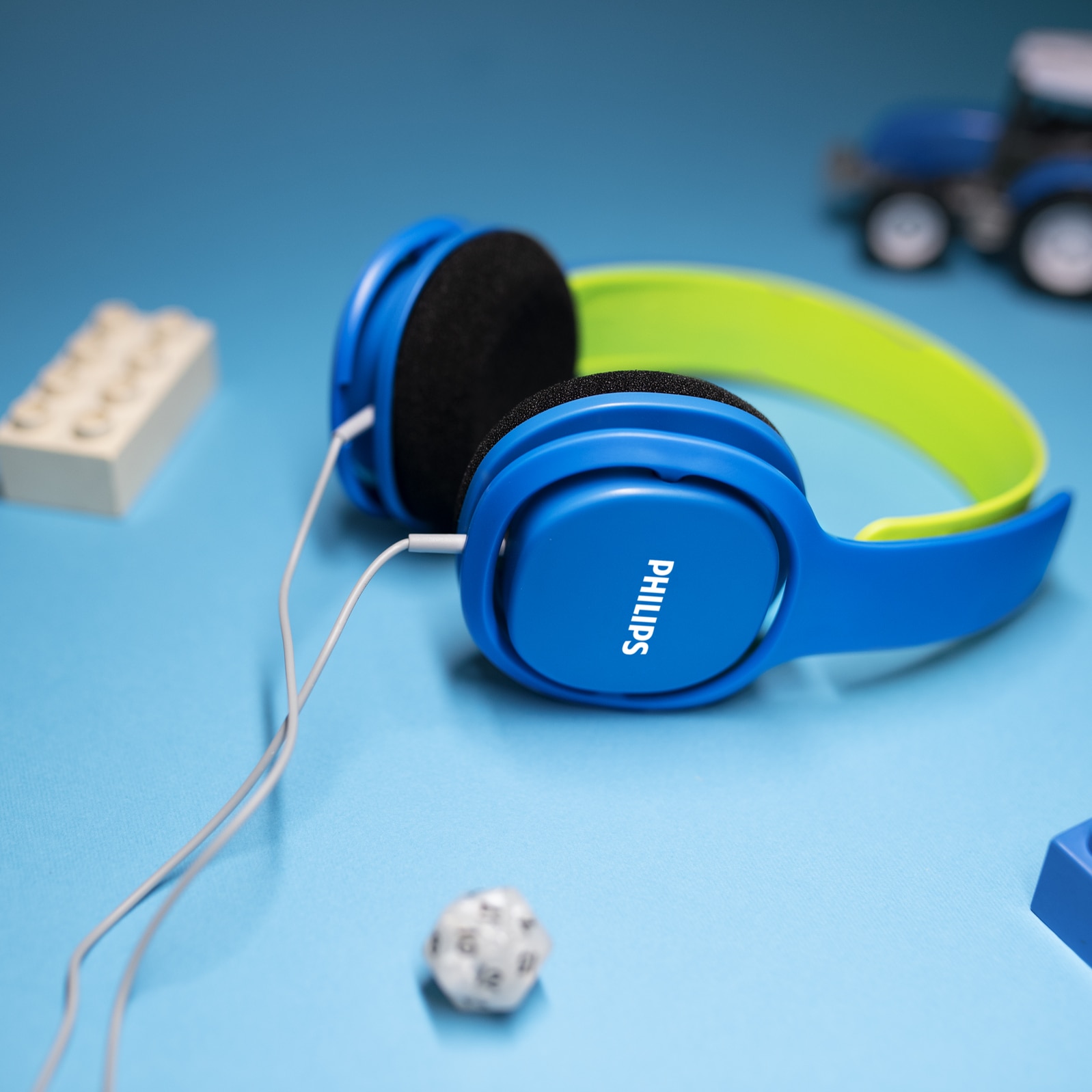 SHK2000 Auriculares On-Ear para niños, azul/verde