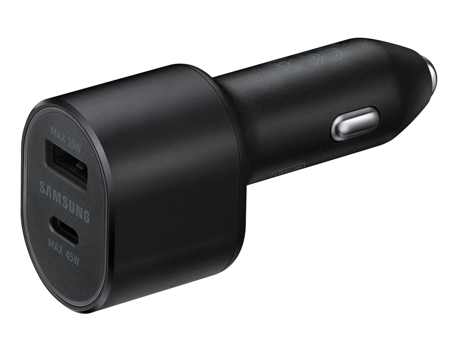 Cargador de coche Super Fast Dual USB-C + USB-A (45W+15W) negro