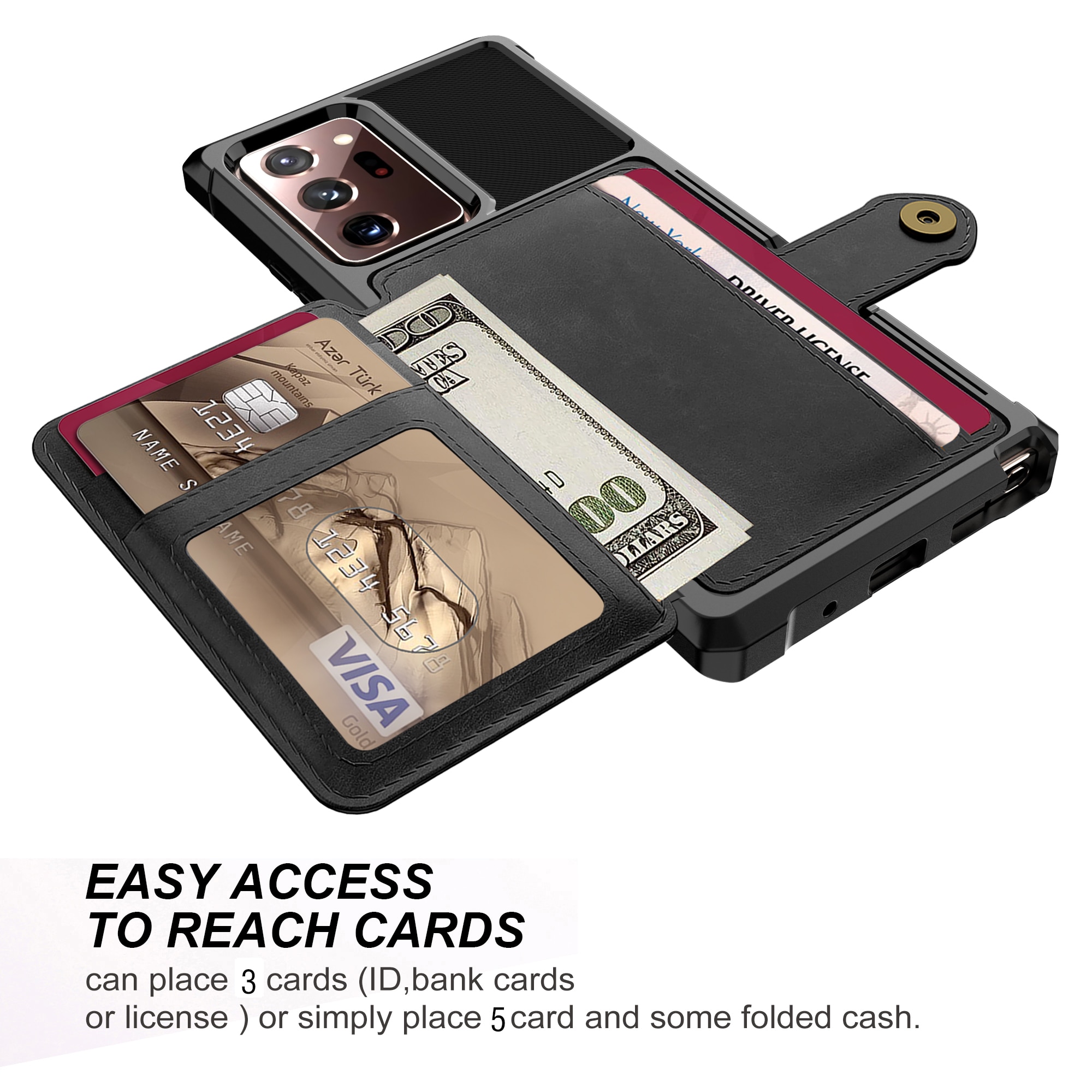 Funda con tarjetero Tough Multi-slot Samsung Galaxy Note 20 Ultra Negro