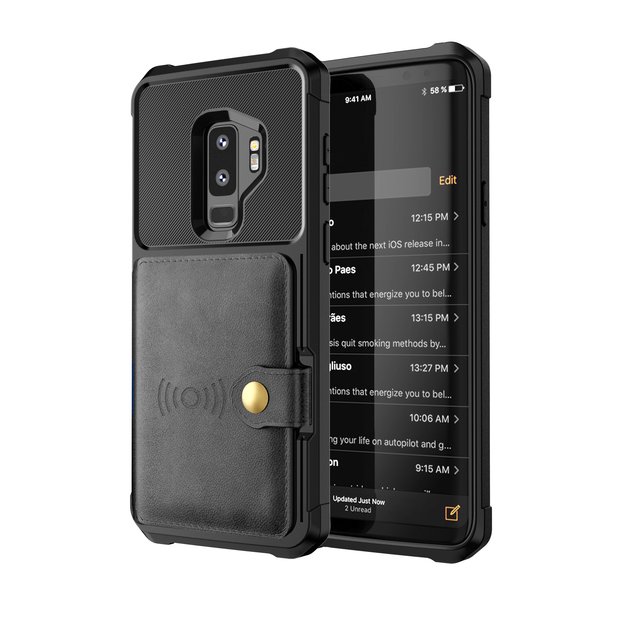 Funda con tarjetero Tough Multi-slot Samsung Galaxy S9 Plus Negro