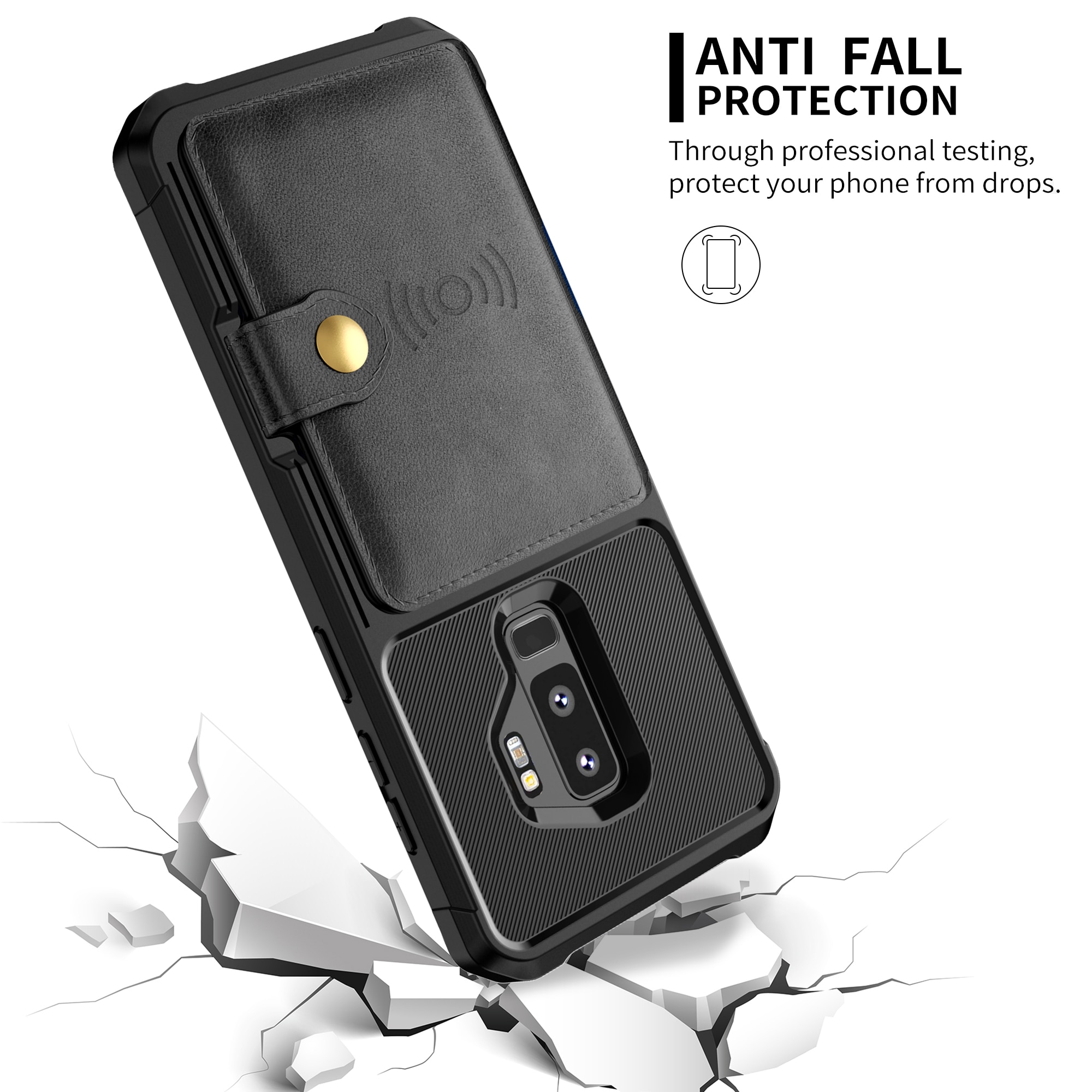 Funda con tarjetero Tough Multi-slot Samsung Galaxy S9 Plus Negro