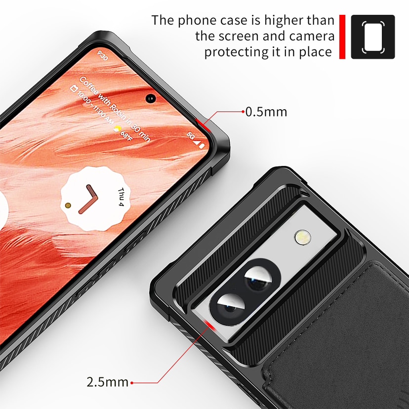 Funda con tarjetero Tough Multi-slot Google Pixel 8a Negro