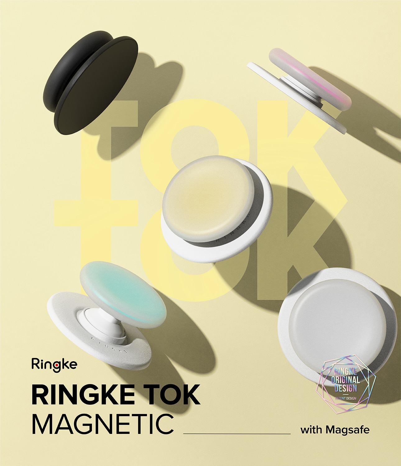 Tok Magnetic Soporte y Agarre para Teléfonos Black