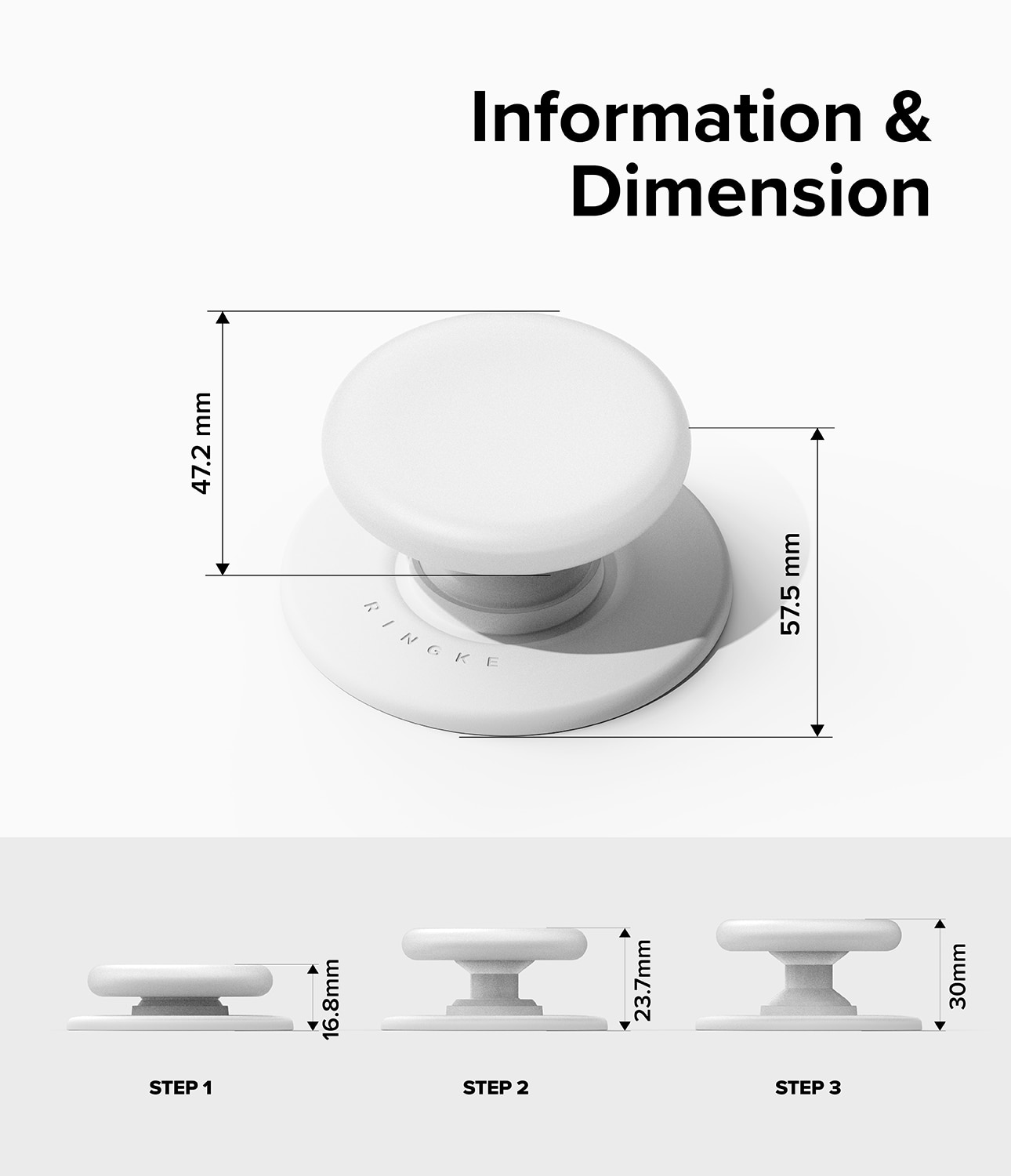 Tok Magnetic Soporte y Agarre para Teléfonos Ice White