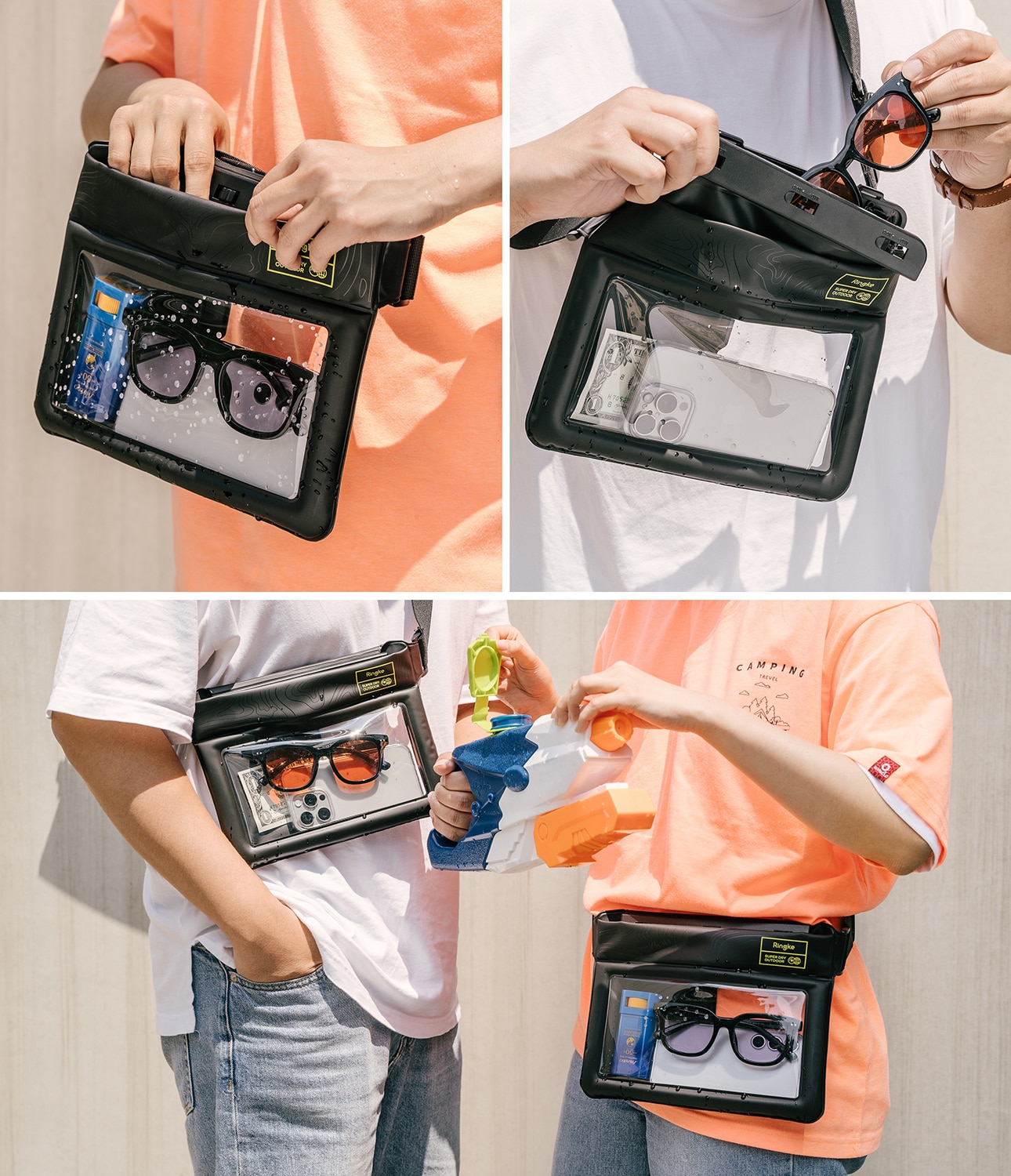 Universal Waterproof Sling Bag Black