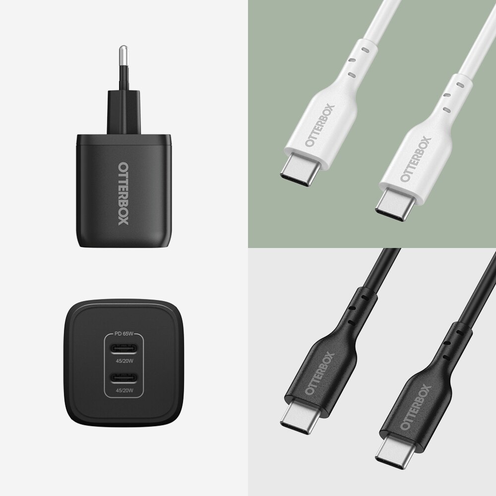 Cargador USB-C Dual Port 65W Black