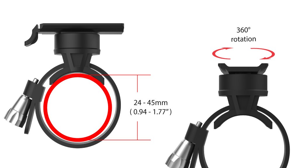 X22K Smartphone Universal Bar/Bike Mount negro