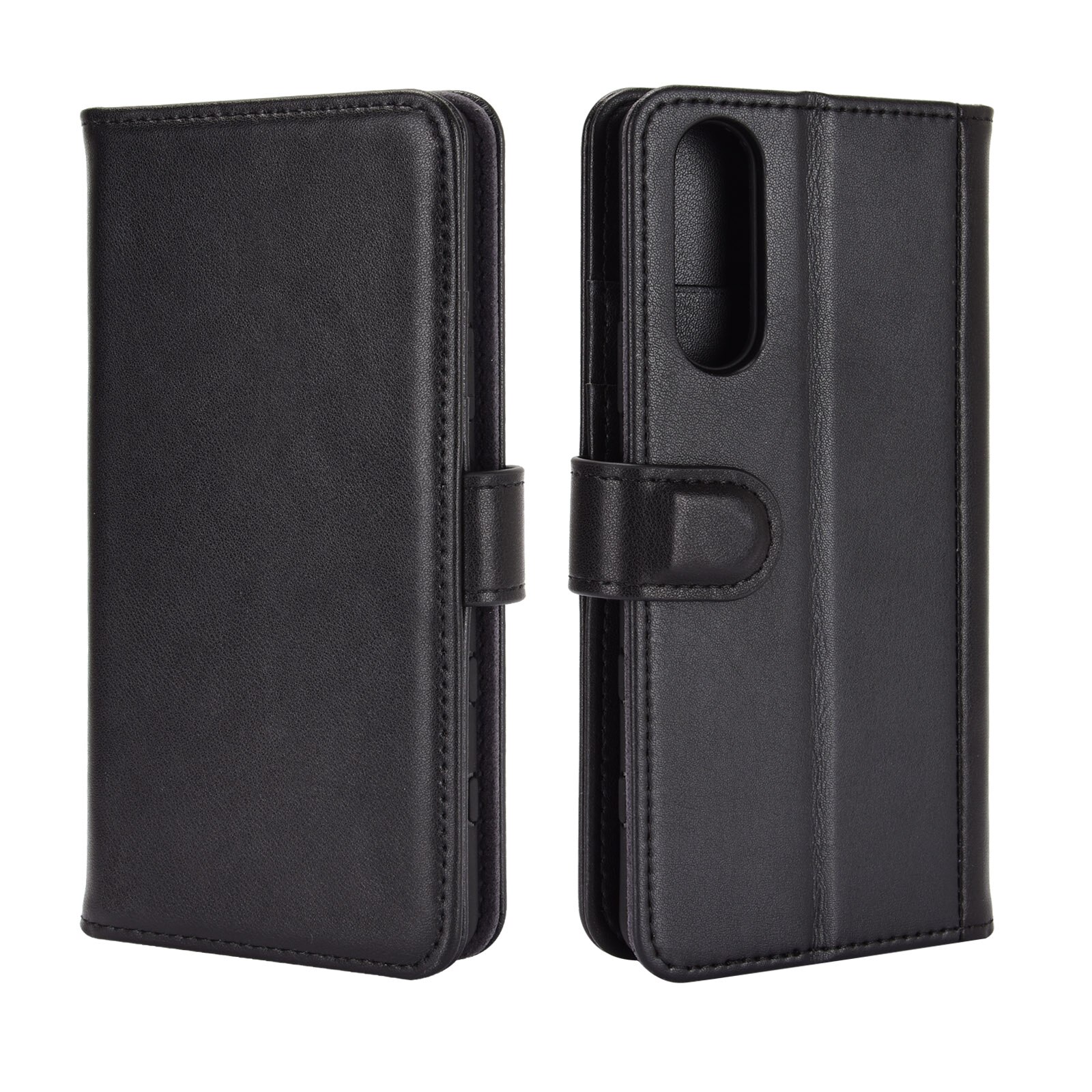 Funda de cuero genuino Sony Xperia 10 II, Negro