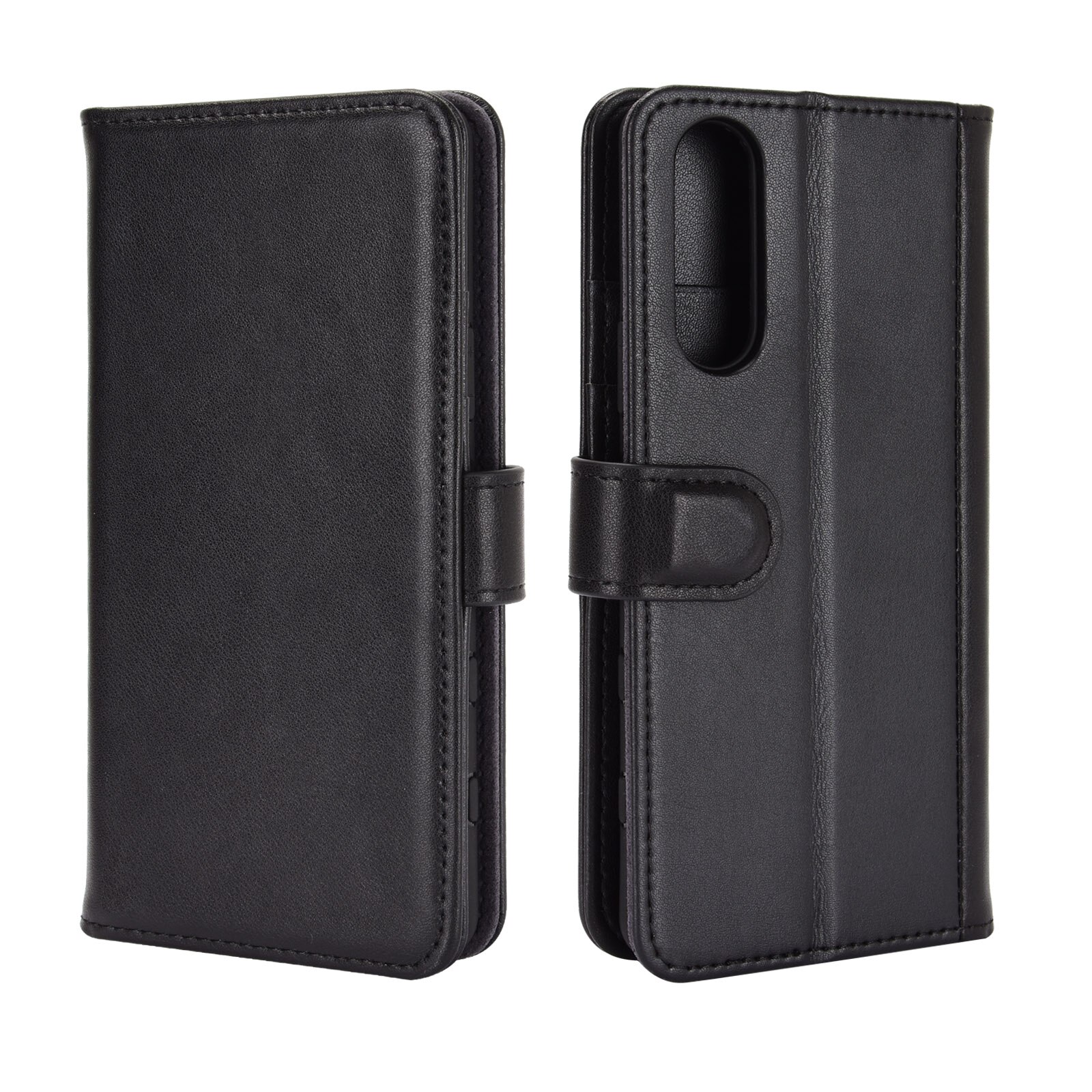 Funda de cuero genuino Sony Xperia 10 II, negro