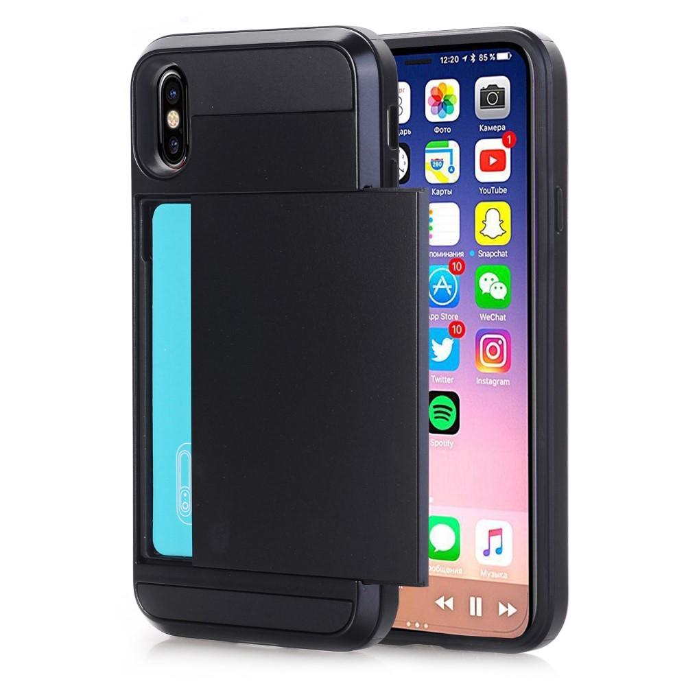 Funda con ranura para tarjetas iPhone X/XS Negro