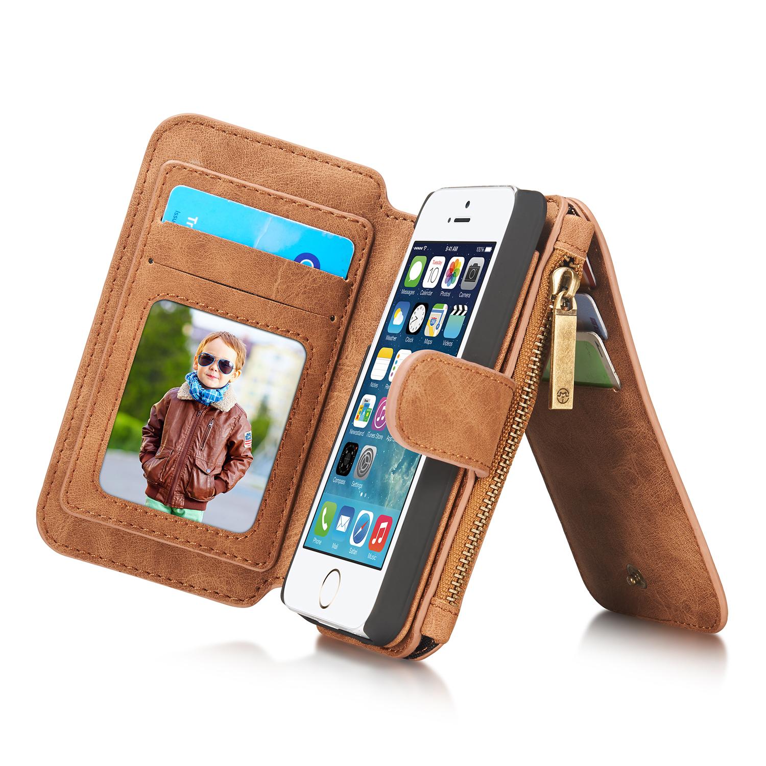Cartera Multi-Slot Apple iPhone 5/5S/SE Marrón