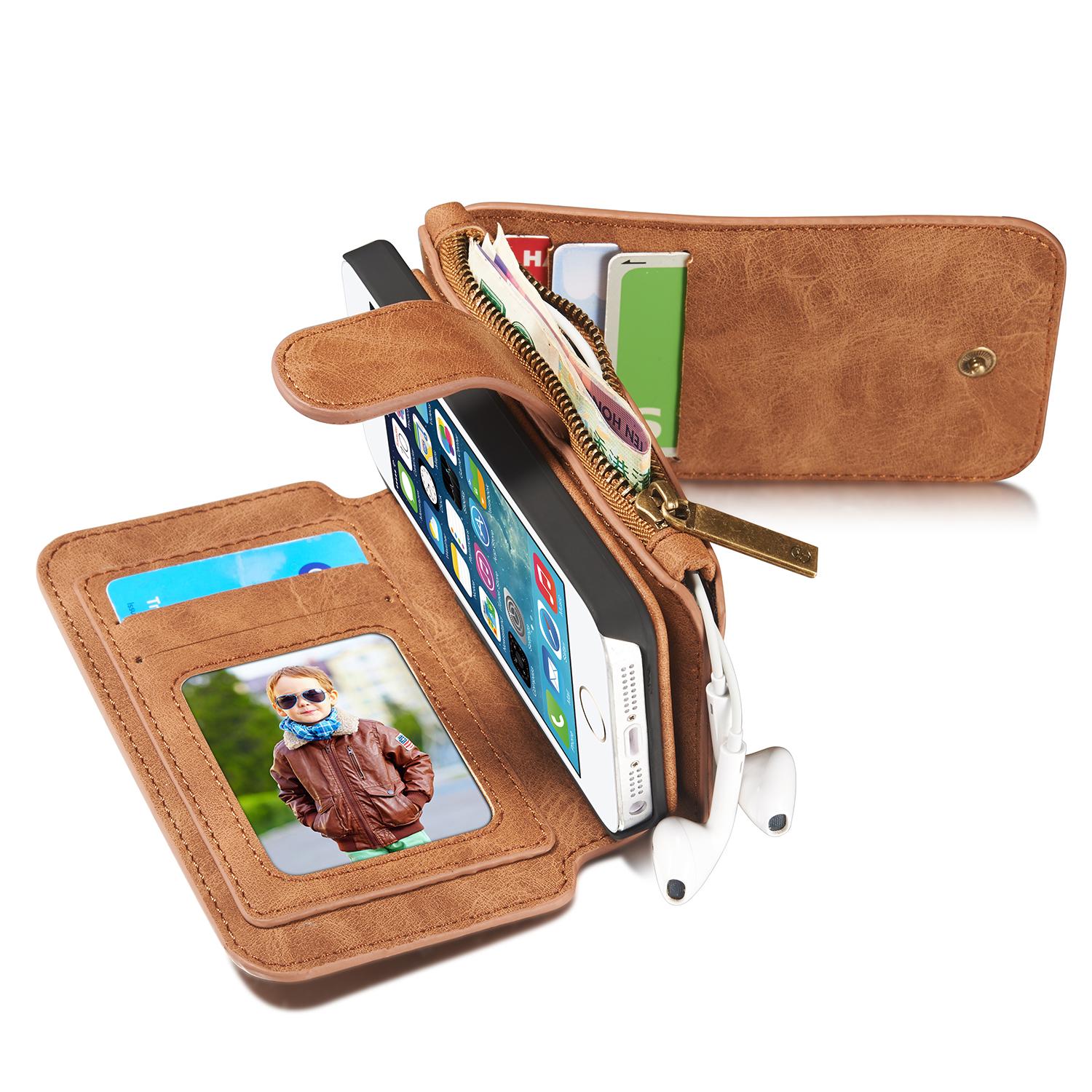 Cartera Multi-Slot Apple iPhone 5/5S/SE Marrón