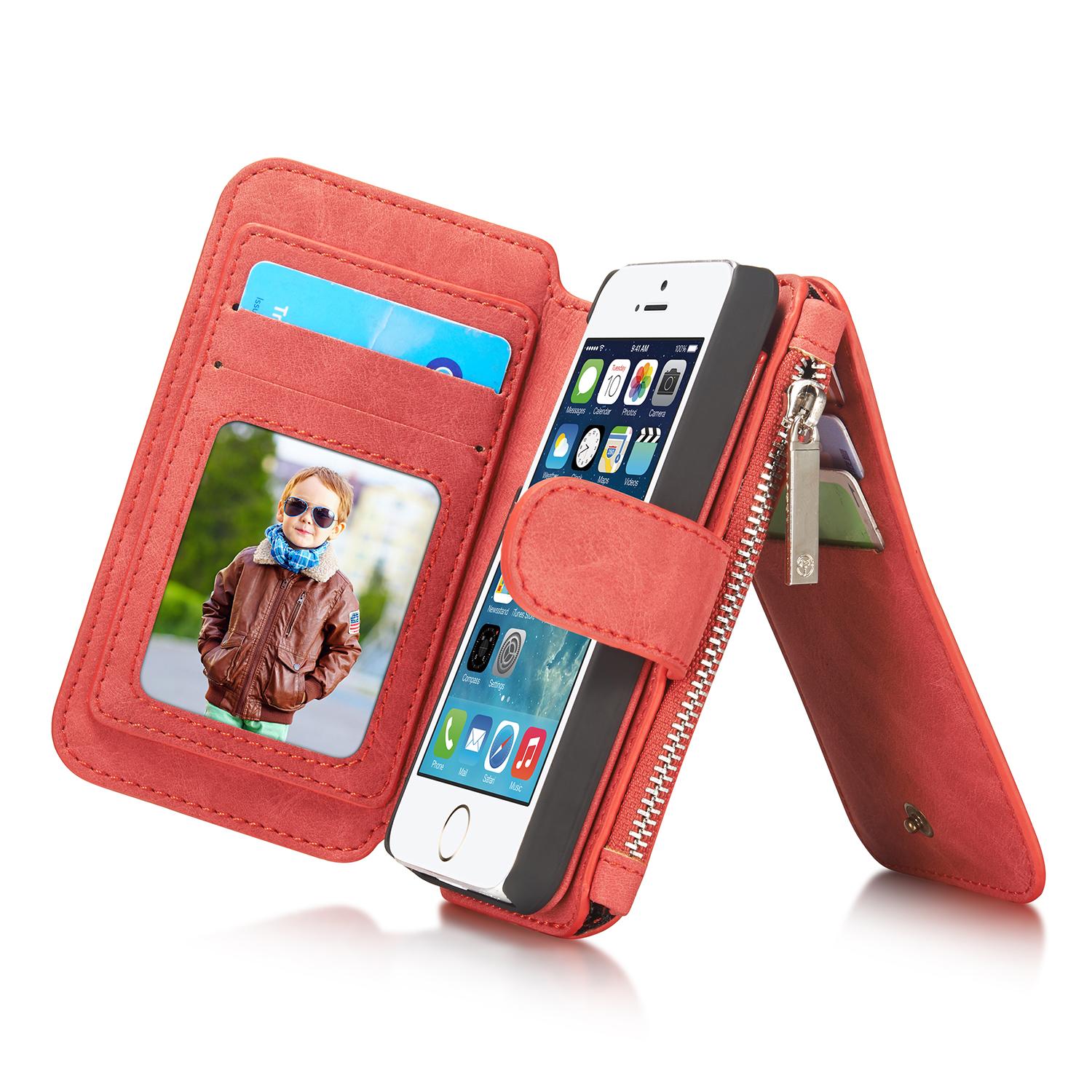 Cartera Multi-Slot Apple iPhone 5/5S/SE Rojo