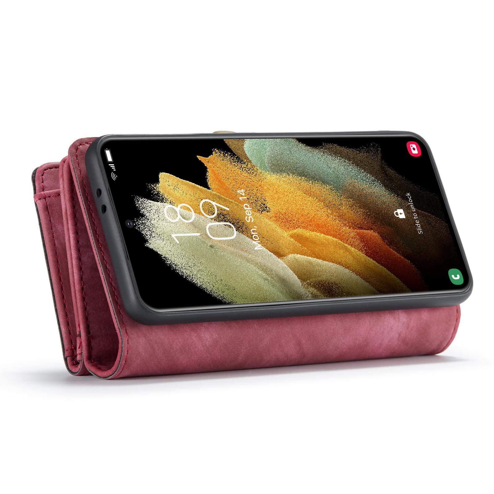 Cartera Multi-Slot Samsung Galaxy S21 Plus Rojo