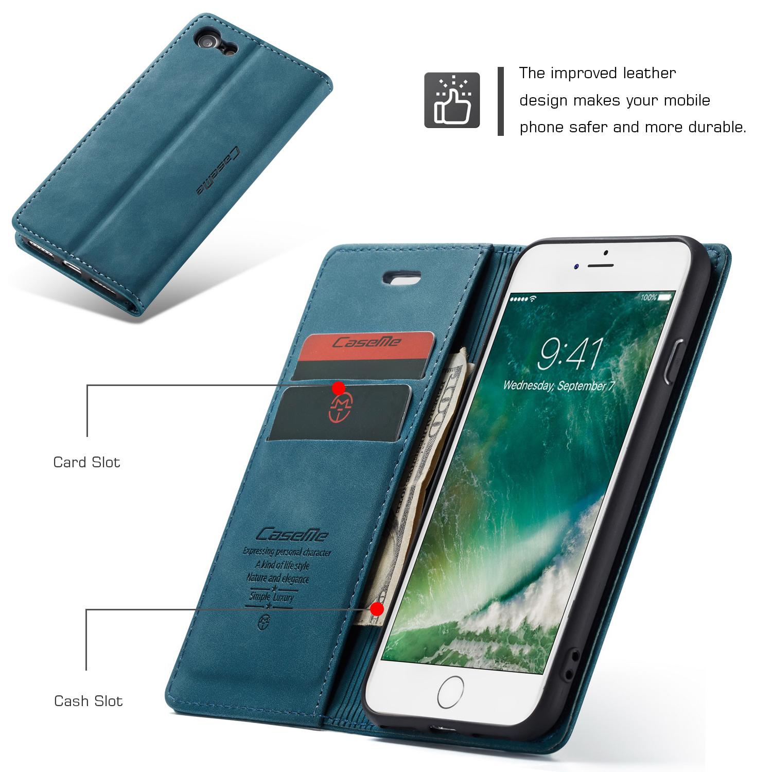 Funda delgada con solapa iPhone SE (2020) azul