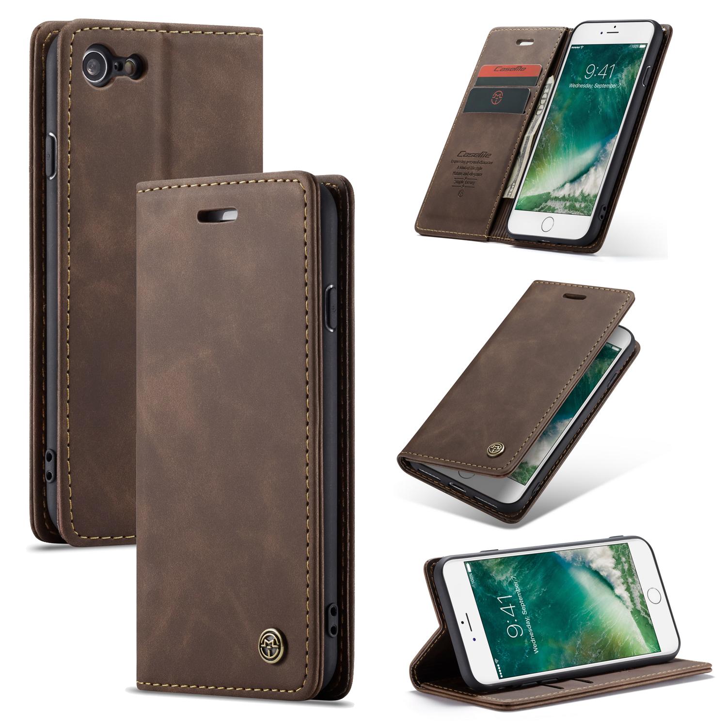 Funda delgada con solapa iPhone SE 2022 Marrón