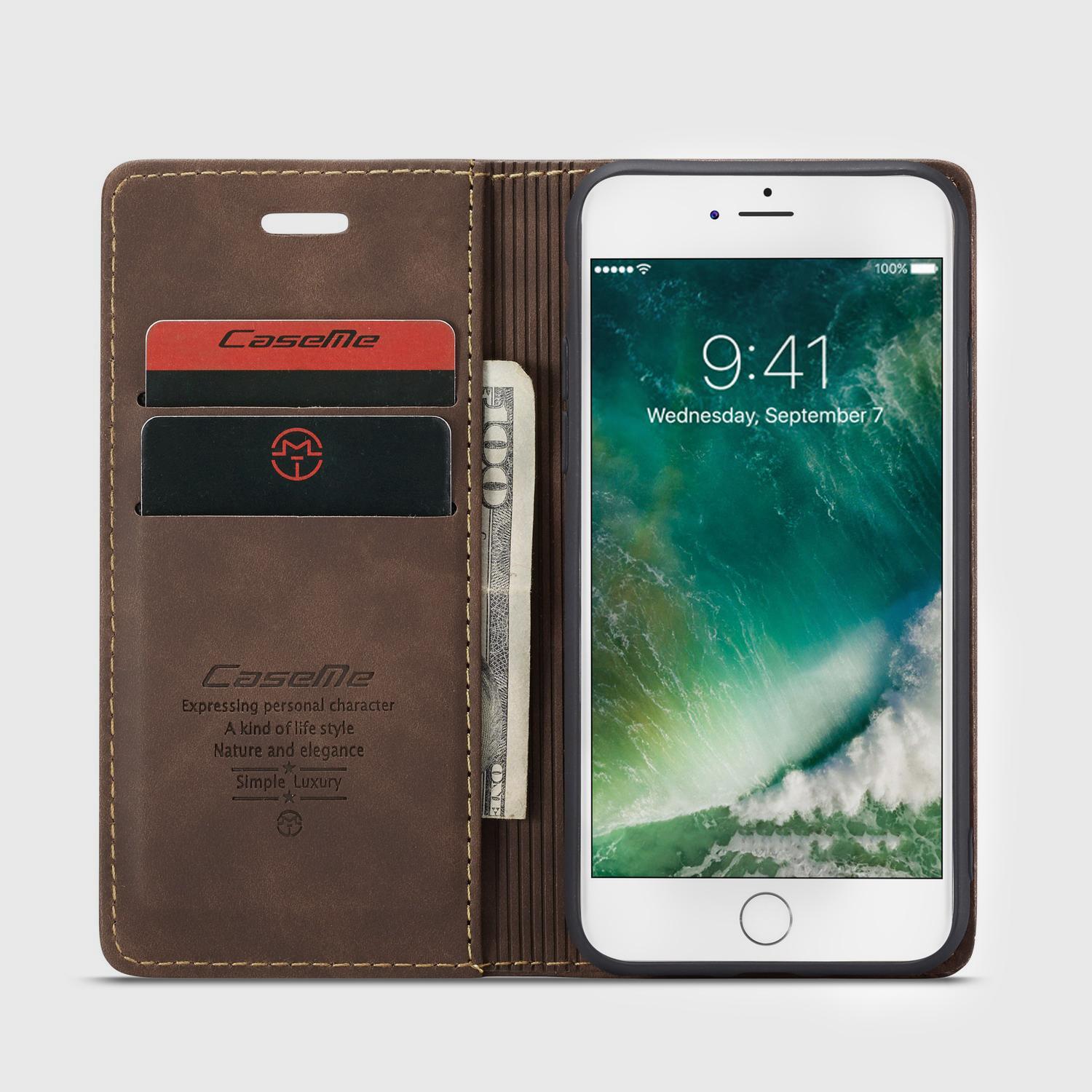 Funda delgada con solapa iPhone SE 2020 Marrón