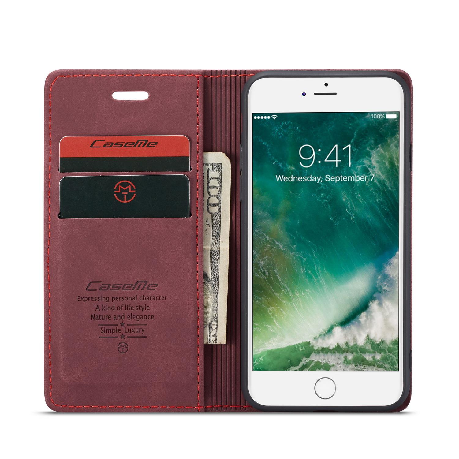 Funda delgada con solapa iPhone 8 rojo