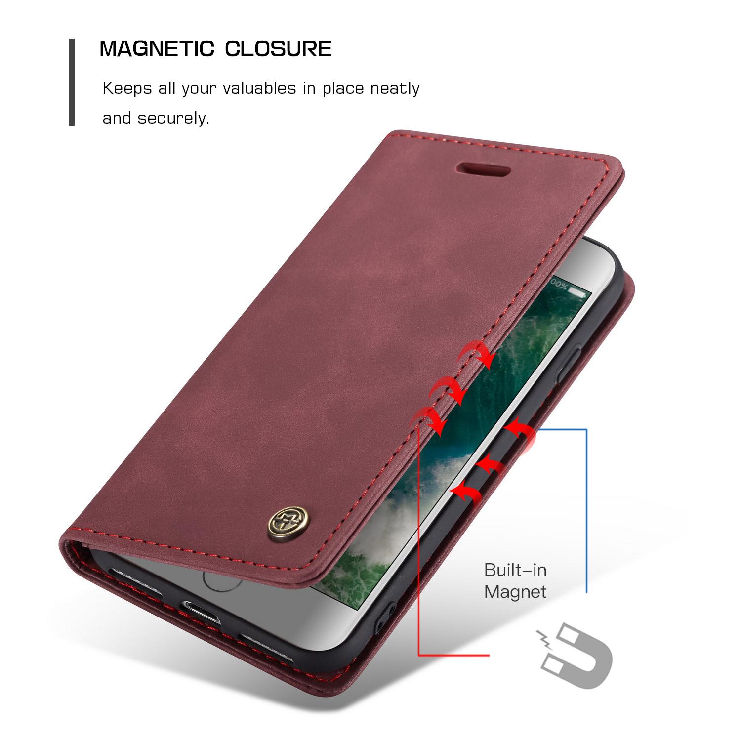 Funda delgada con solapa iPhone 8 rojo