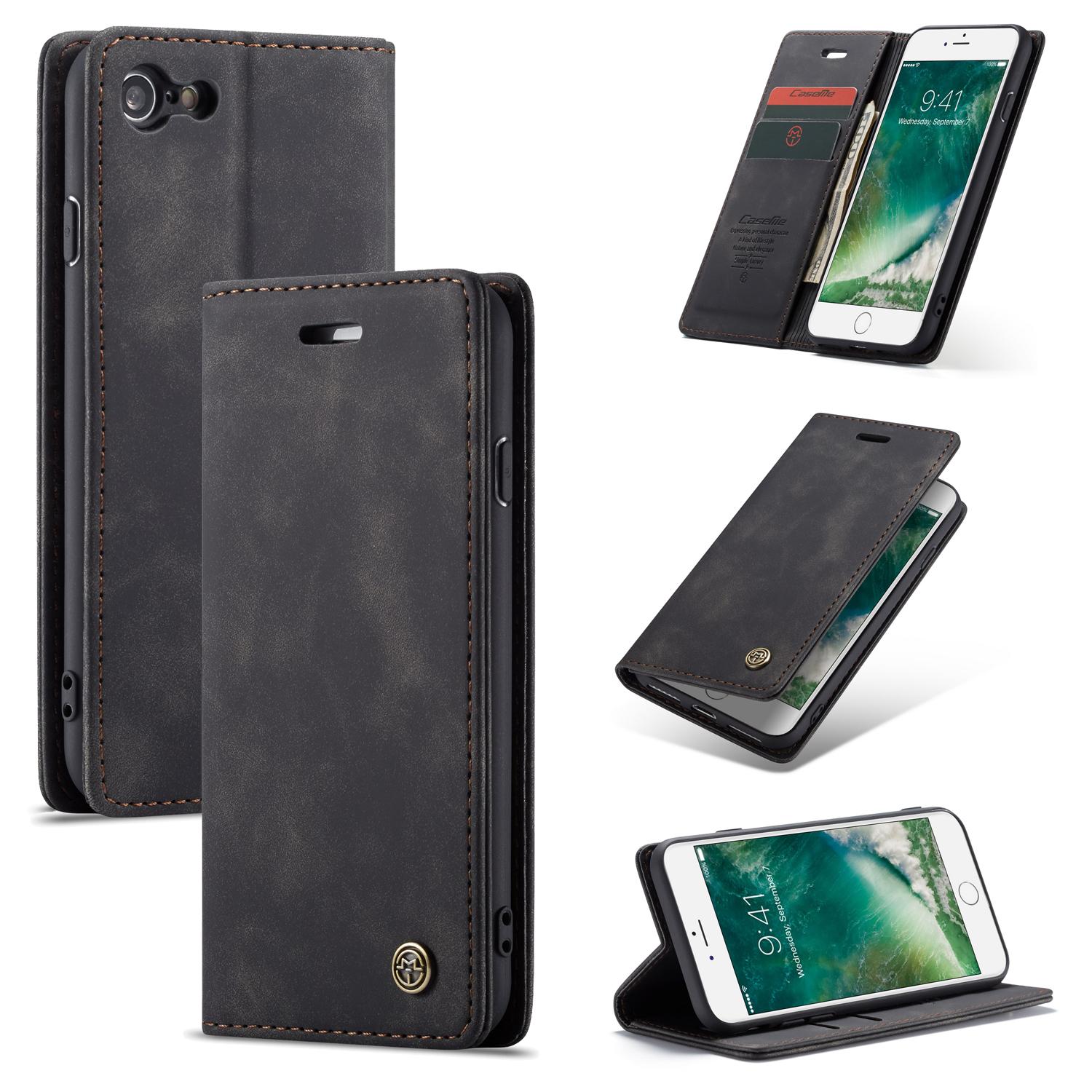 Funda delgada con solapa iPhone SE 2022 Negro