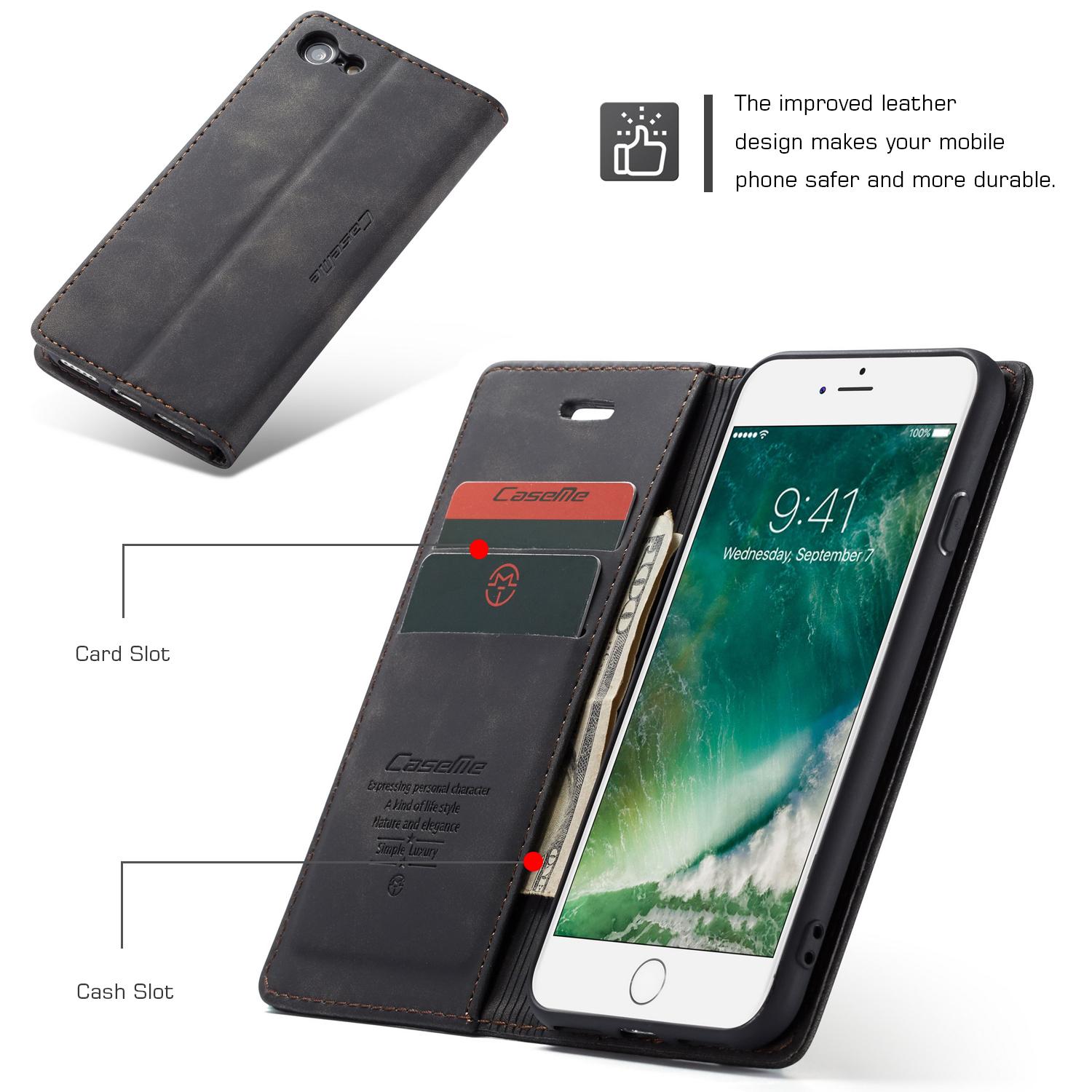 Funda delgada con solapa iPhone SE (2020) negro