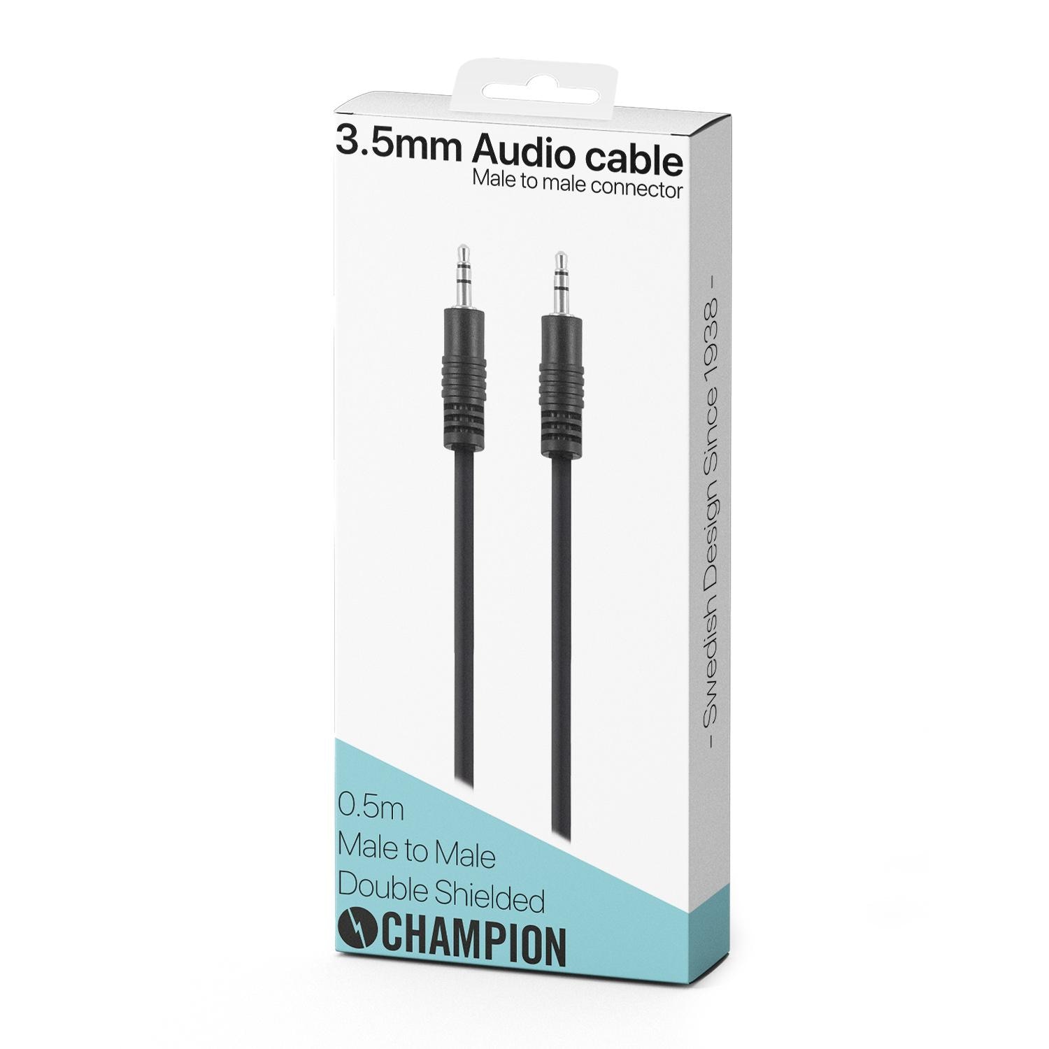 3.5mm Audio Estéreo Cable 0.5 metro Negro