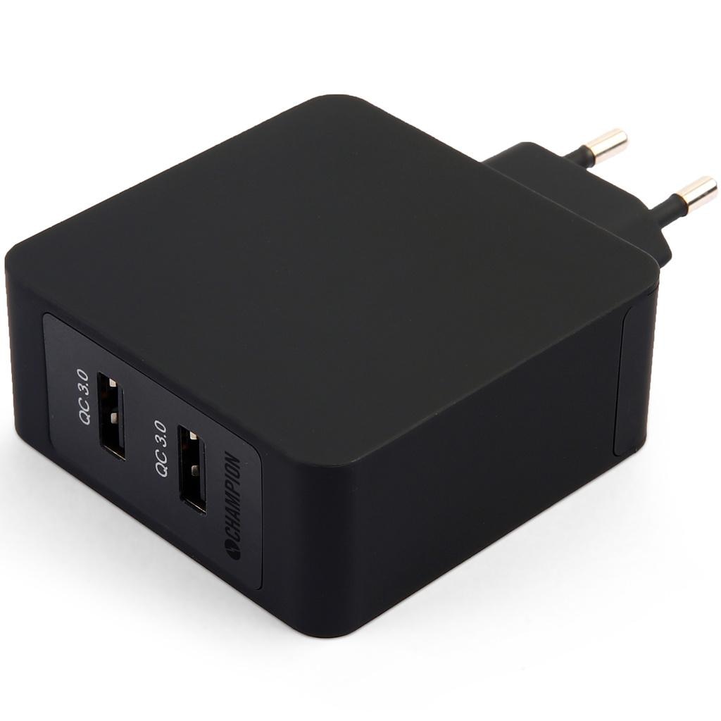 Fast Charge Dual USB QC3 36W Negro