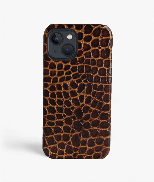 Funda iPhone 13 Pro Small Croco Marrón