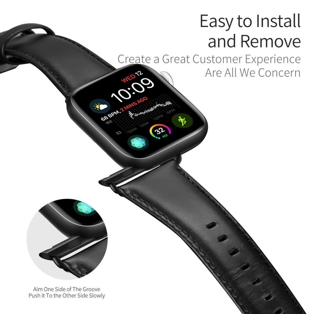 Correa de cuero Apple Watch 45mm Series 9 Black