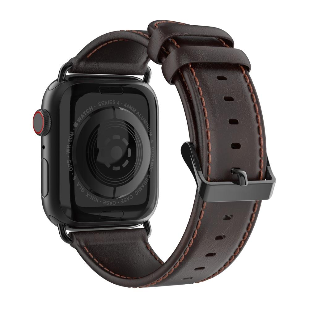 Correa de cuero Apple Watch 45mm Series 7 Brown