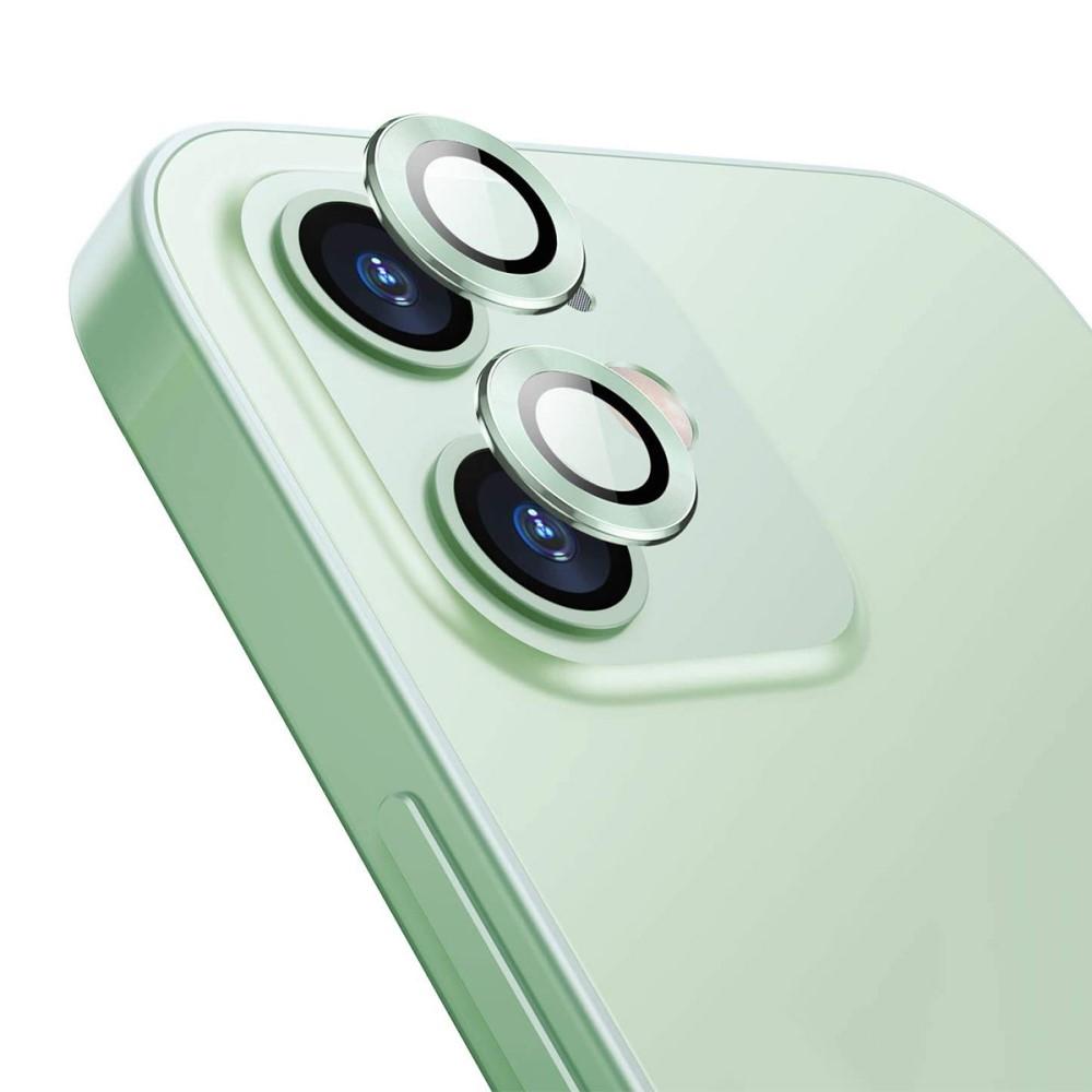 Cubre objetivo de cristal templado aluminio iPhone 12/12 Mini Verde