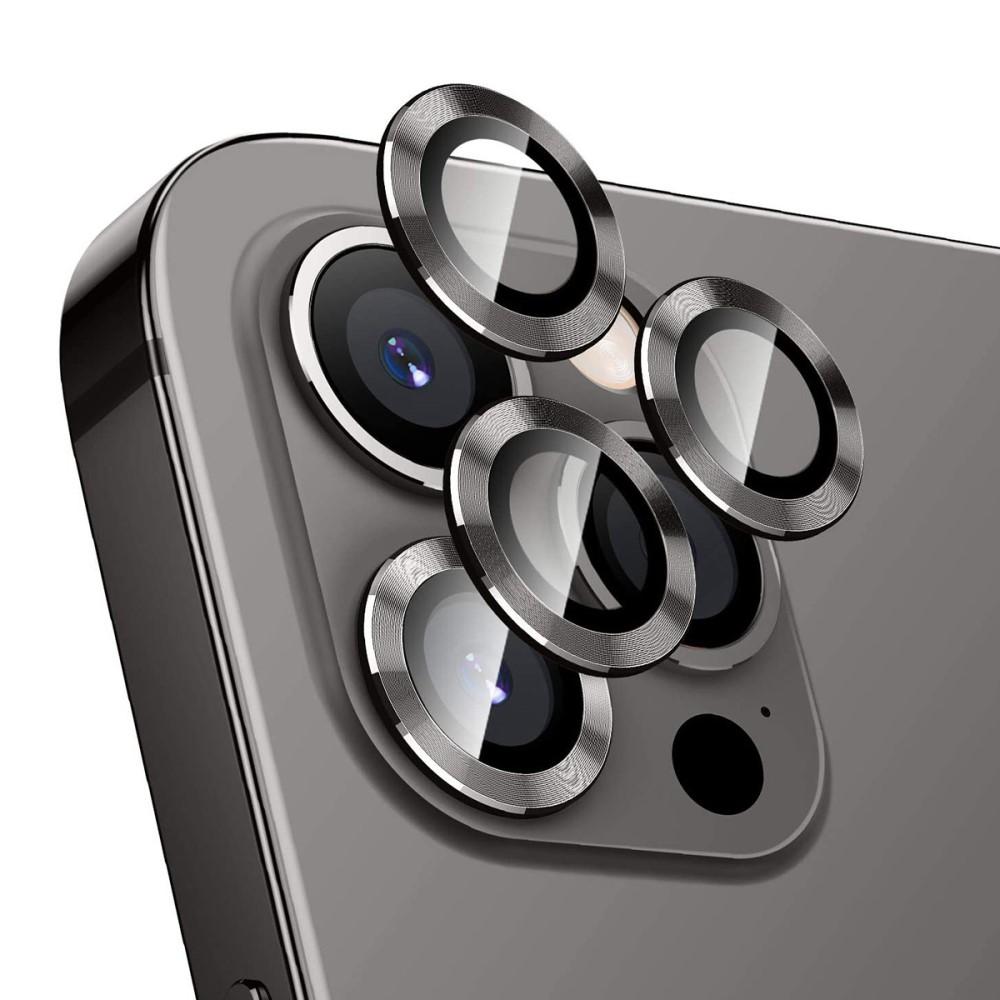 Cubre objetivo de cristal templado aluminio iPhone 12 Pro Negro