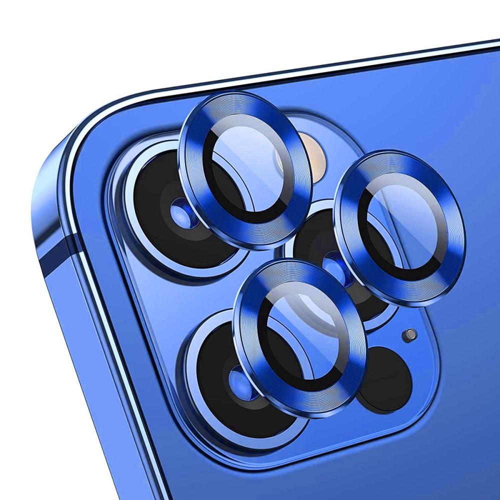 Cubre objetivo de cristal templado aluminio iPhone 12 Pro Azul