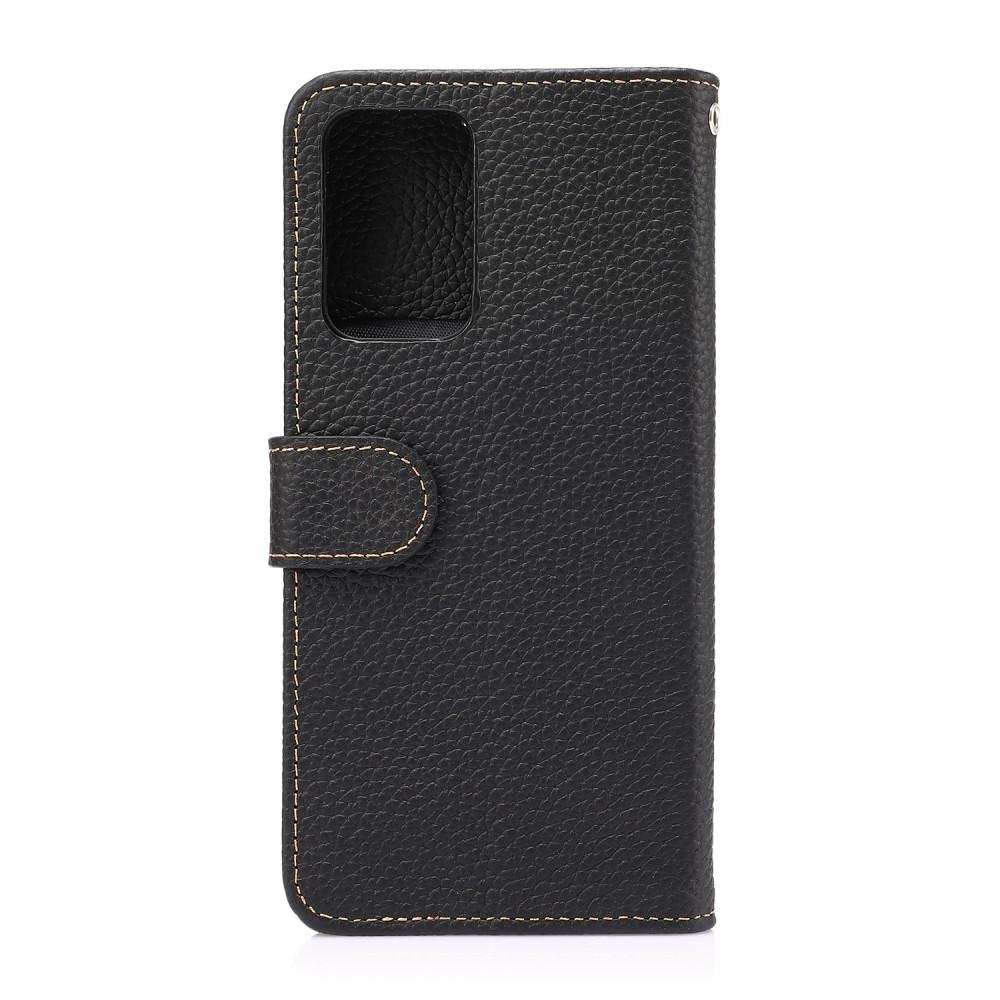 Real Leather Wallet Samsung Galaxy A52 5G Black