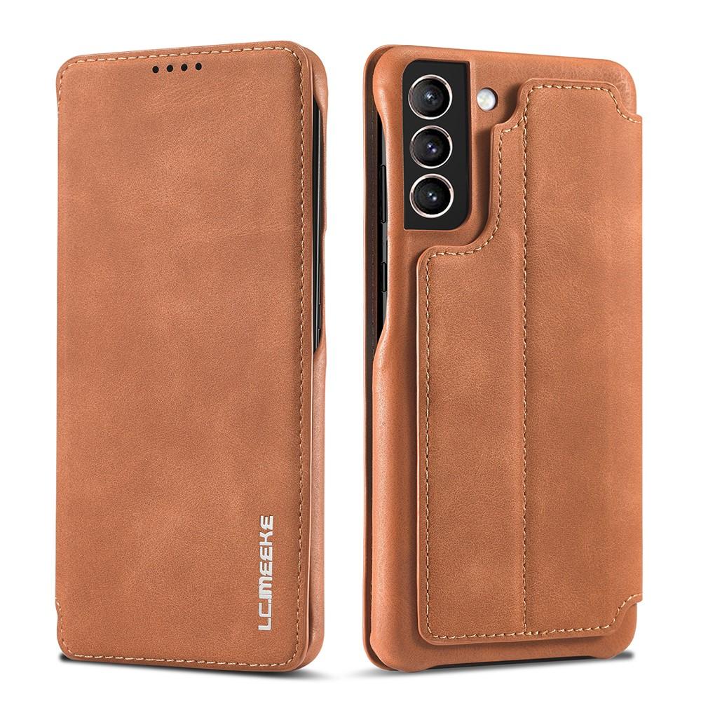 Funda delgada con solapa Samsung Galaxy S21 Coñac