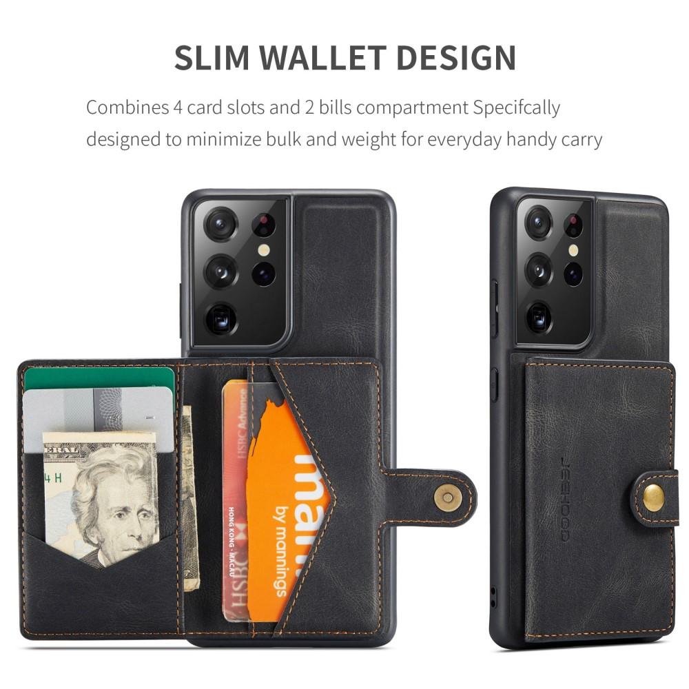 Funda Magnetic Wallet Card Case Samsung Galaxy S21 Ultra Black