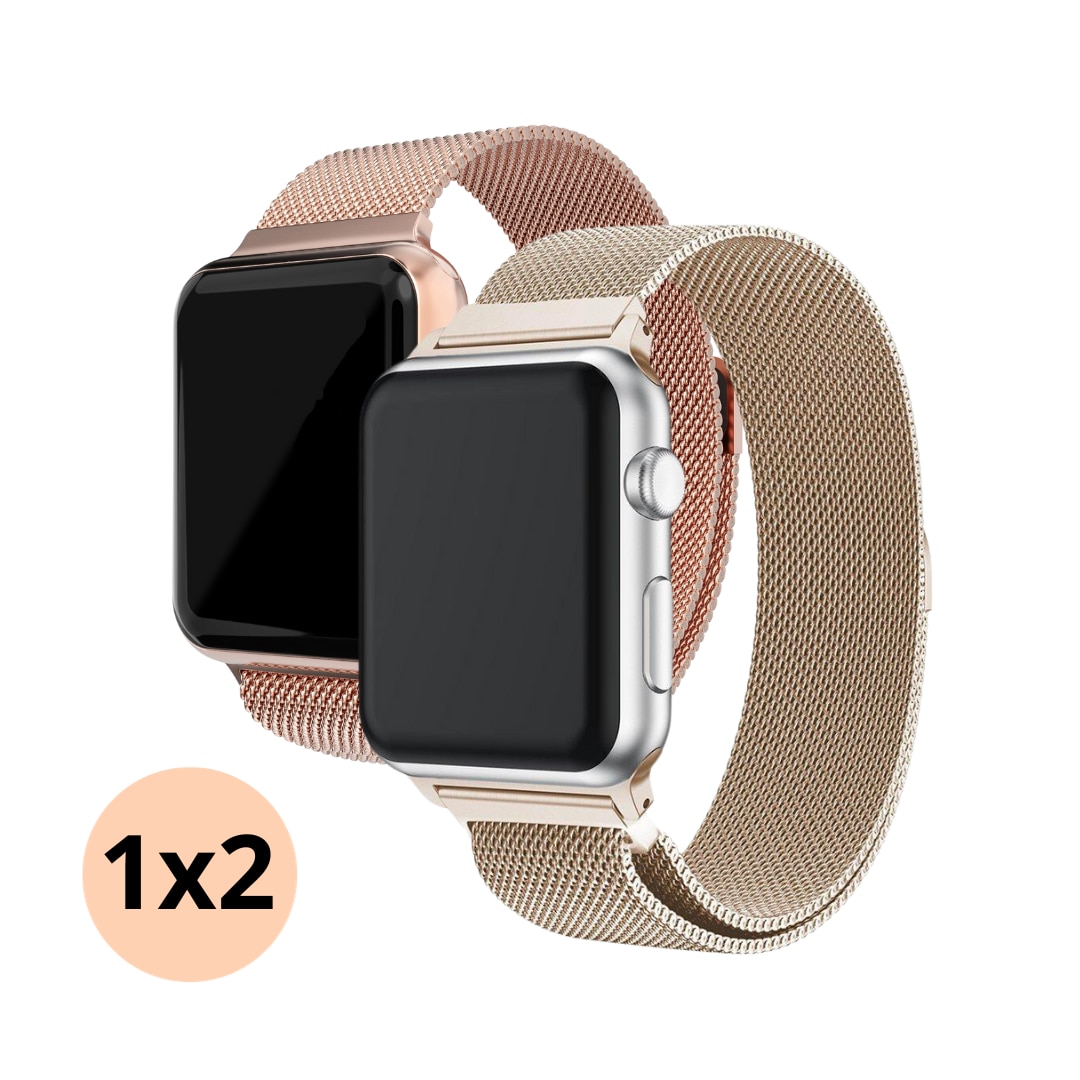 Kit para Apple Watch 40mm Pulsera milanesa dorado champagne & oro rosa