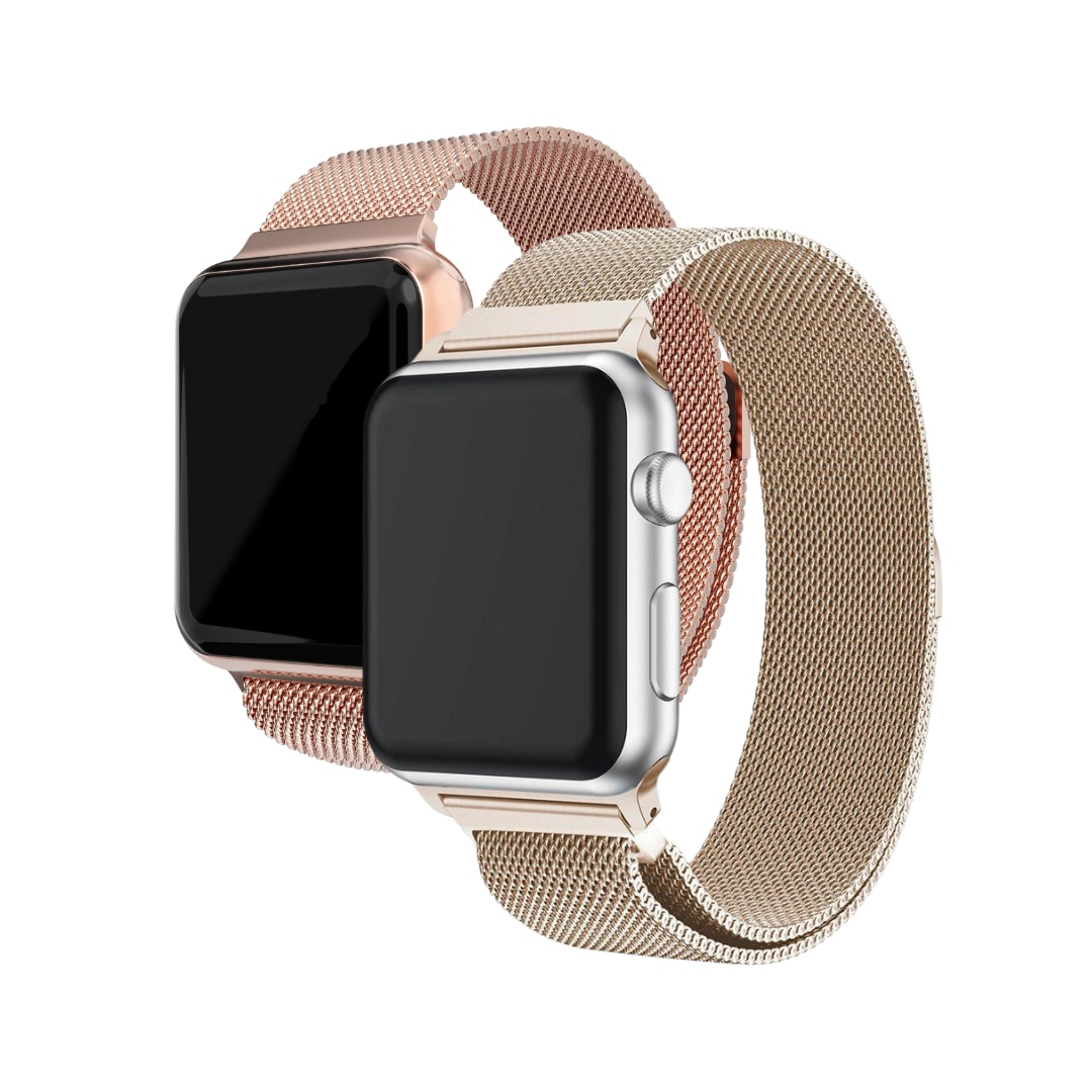 Kit para Apple Watch 42mm Pulsera milanesa dorado champagne & oro rosa