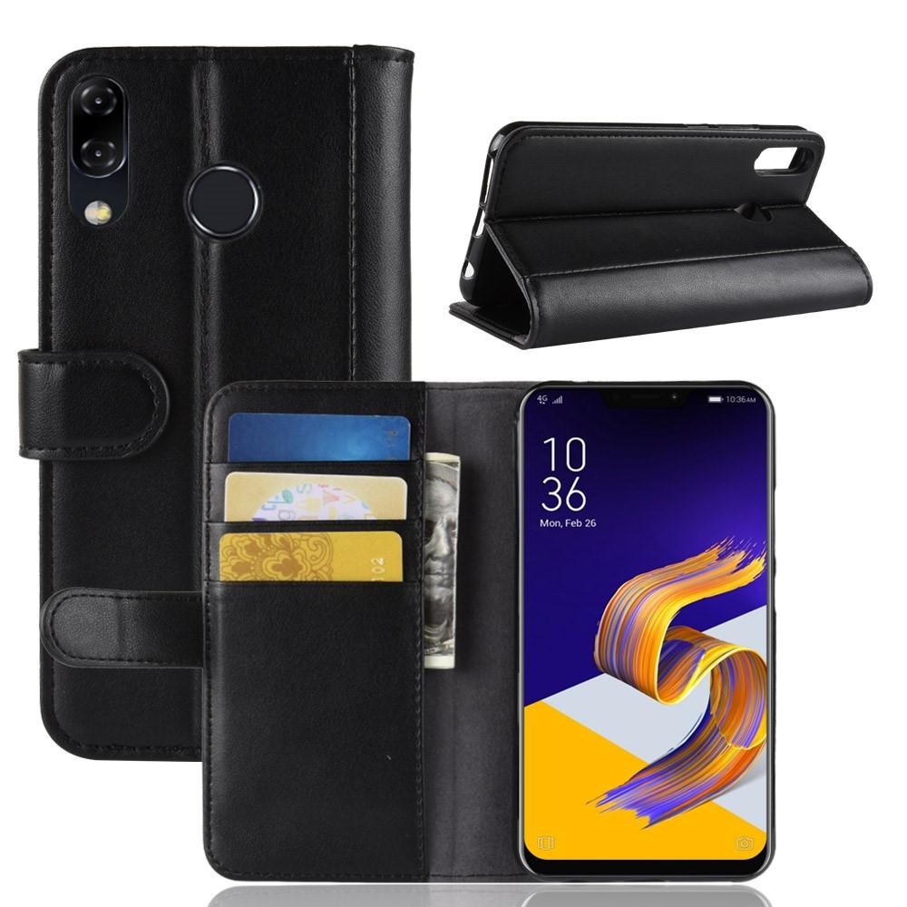 Funda de cuero genuino Asus ZenFone 5Z/ZenFone 5, Negro