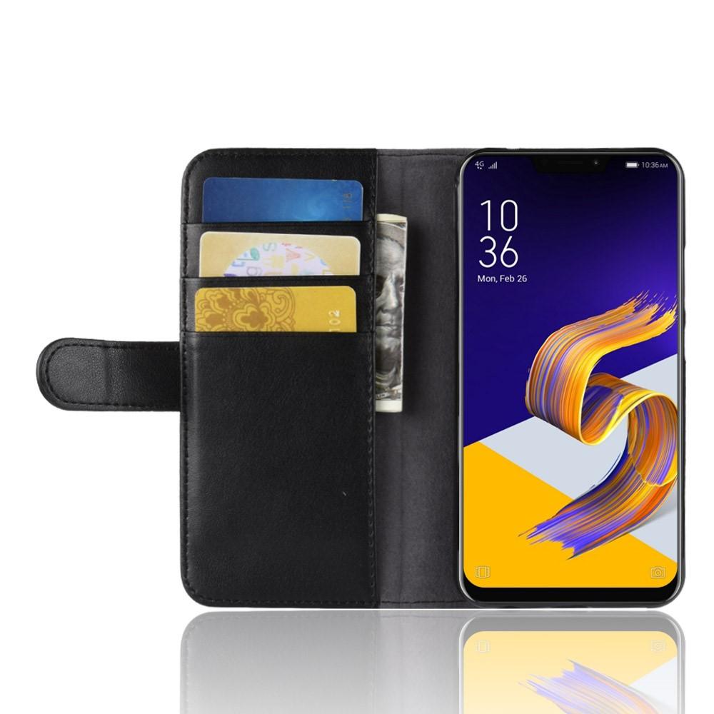 Funda de cuero genuino Asus ZenFone 5Z/ZenFone 5, Negro