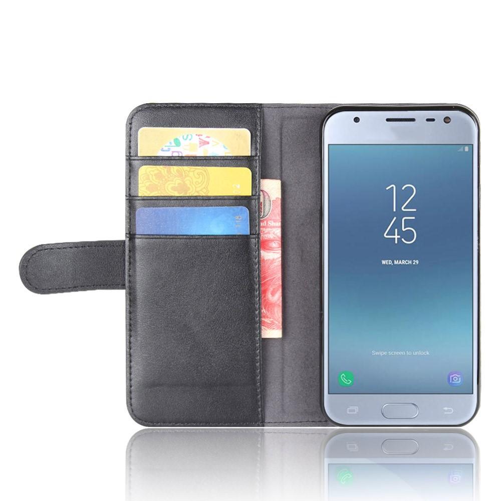 Funda de cuero genuino Samsung Galaxy J3 2017, Negro