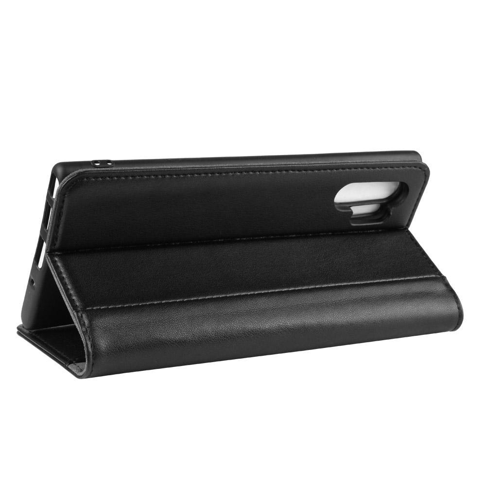 Funda de cuero genuino Samsung Galaxy Note 10 Plus, Negro