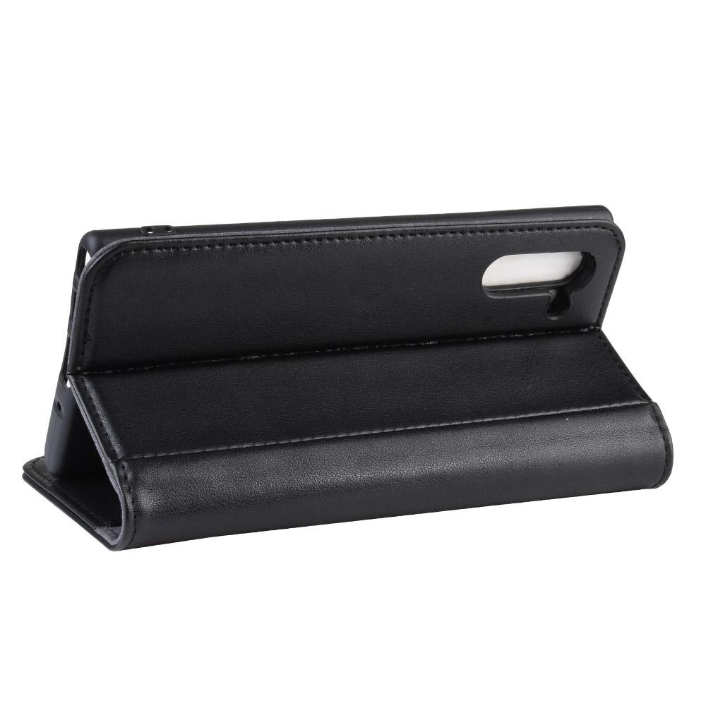 Funda de cuero genuino Samsung Galaxy Note 10, Negro