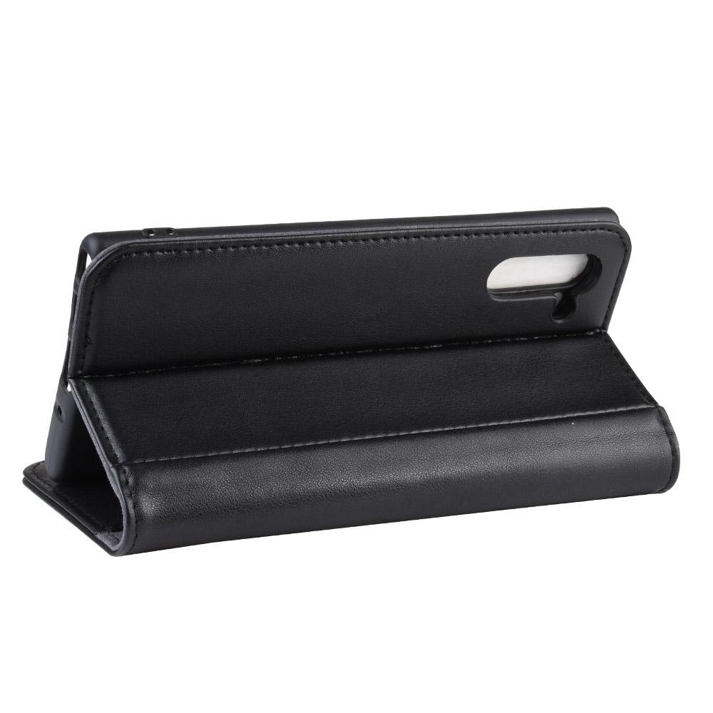 Funda de cuero genuino Samsung Galaxy Note 10, negro