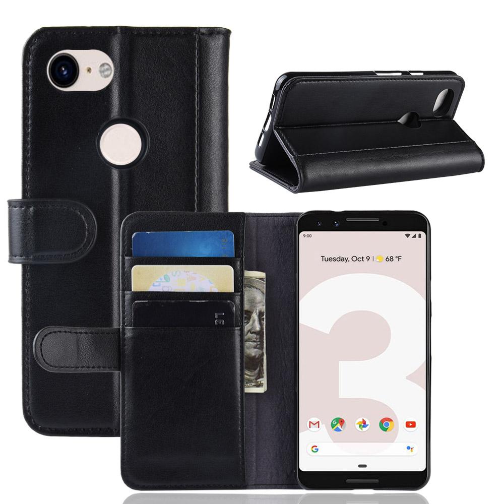 Funda de cuero genuino Google Pixel 3a, negro