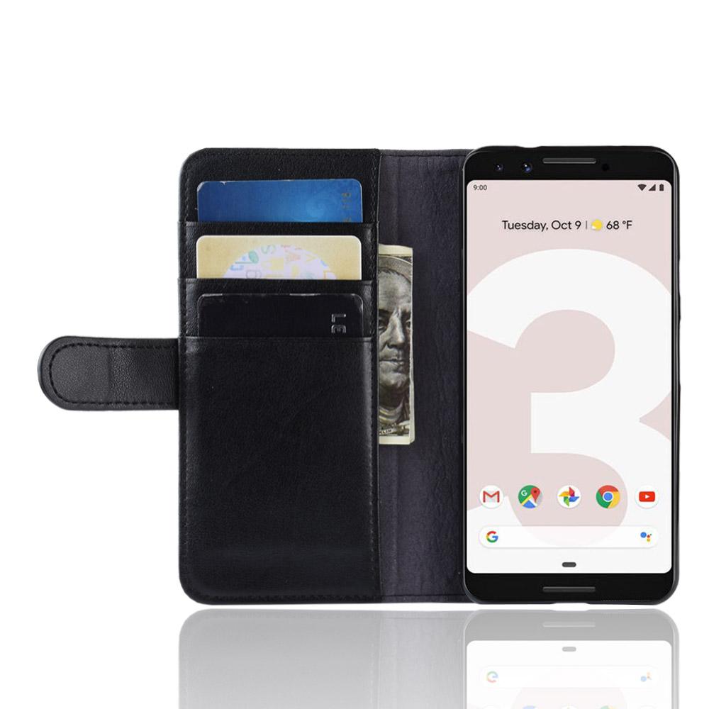 Funda de cuero genuino Google Pixel 3a, Negro