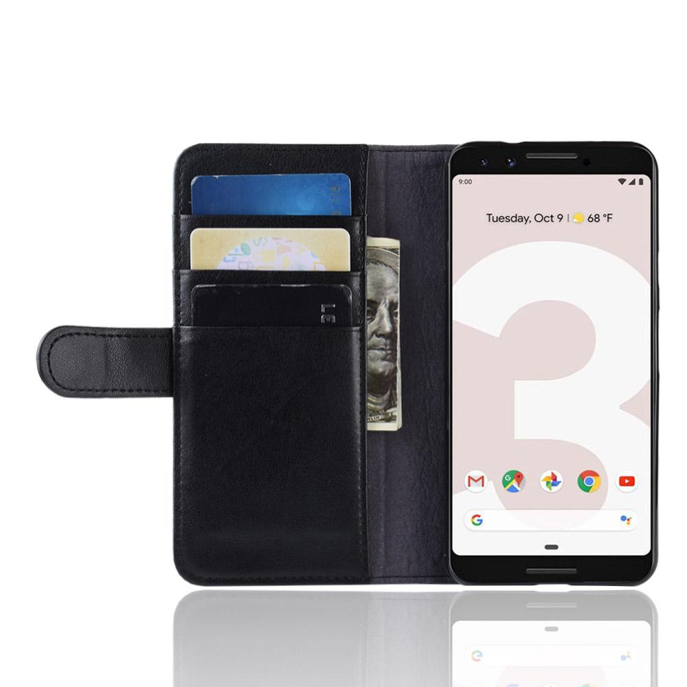 Funda de cuero genuino Google Pixel 3a, negro