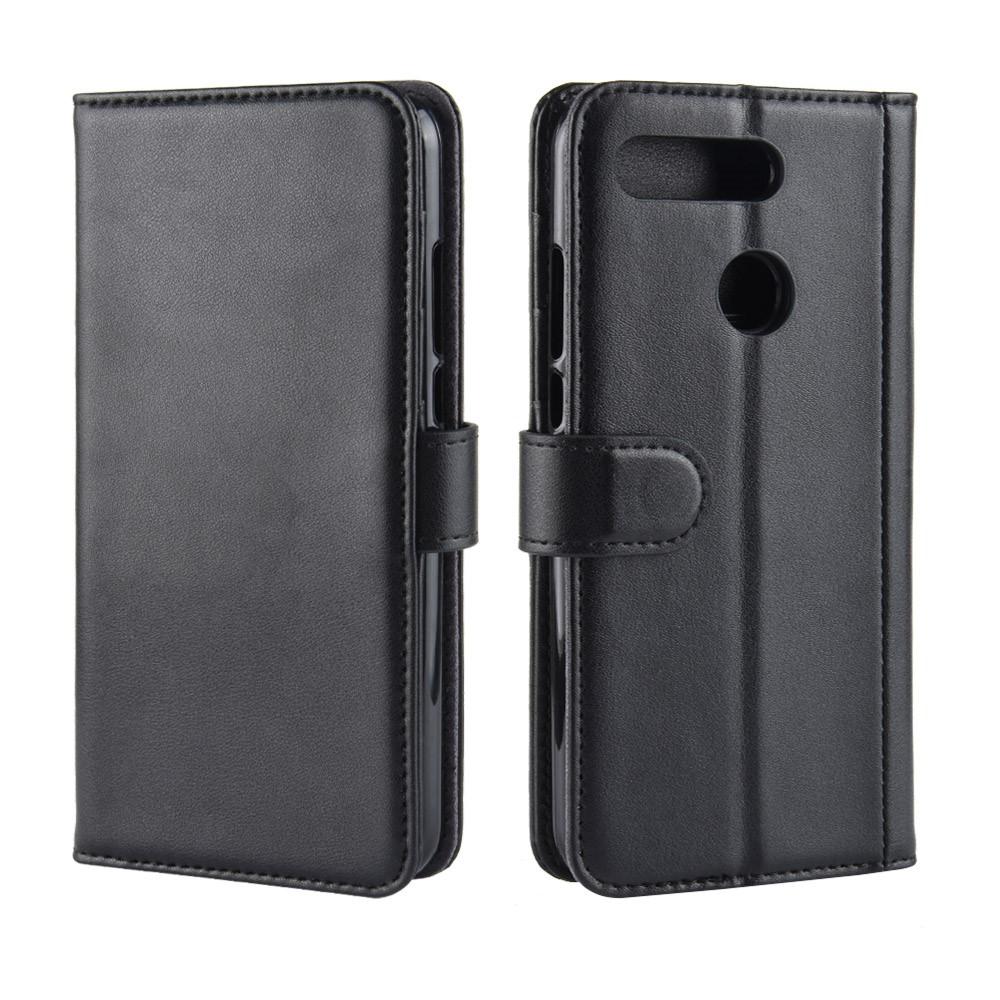 Funda de cuero genuino Huawei Honor View 20, Negro